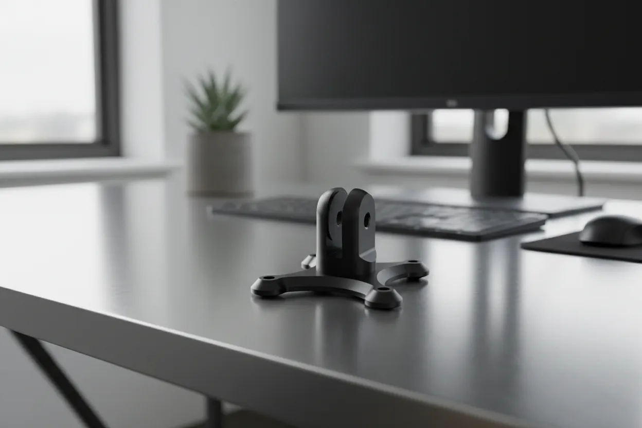 Rendered visualization of a custom-designed mounting bracket